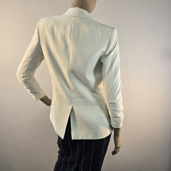 DKNY Donna Karan Rushed Sleeve One Button Blazer Size 2 Beige Color - Picture 5 of 10